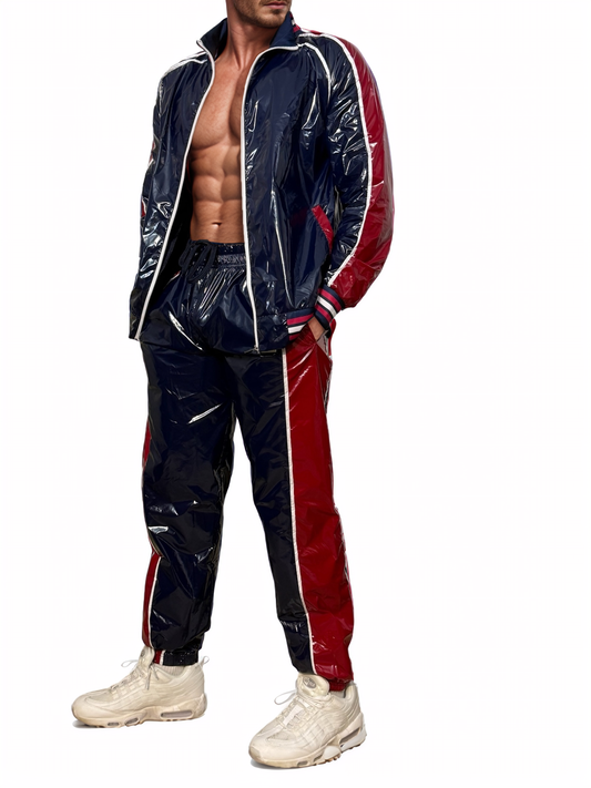 PU-Nylon Performance Track Suit – Glossy Sport Look
