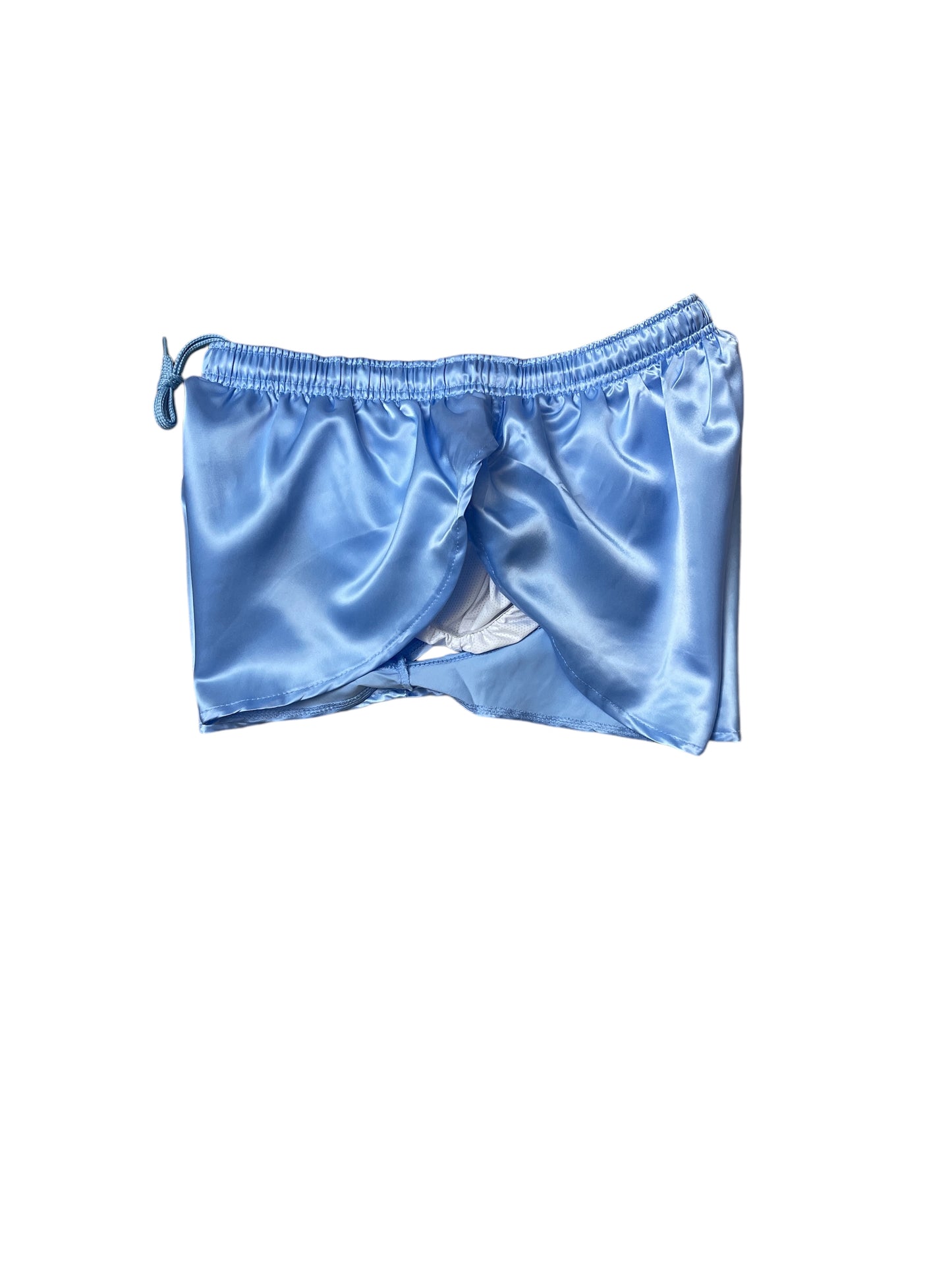 Unisex Red Satin Athletic Shorts with Built-In Inner Slip