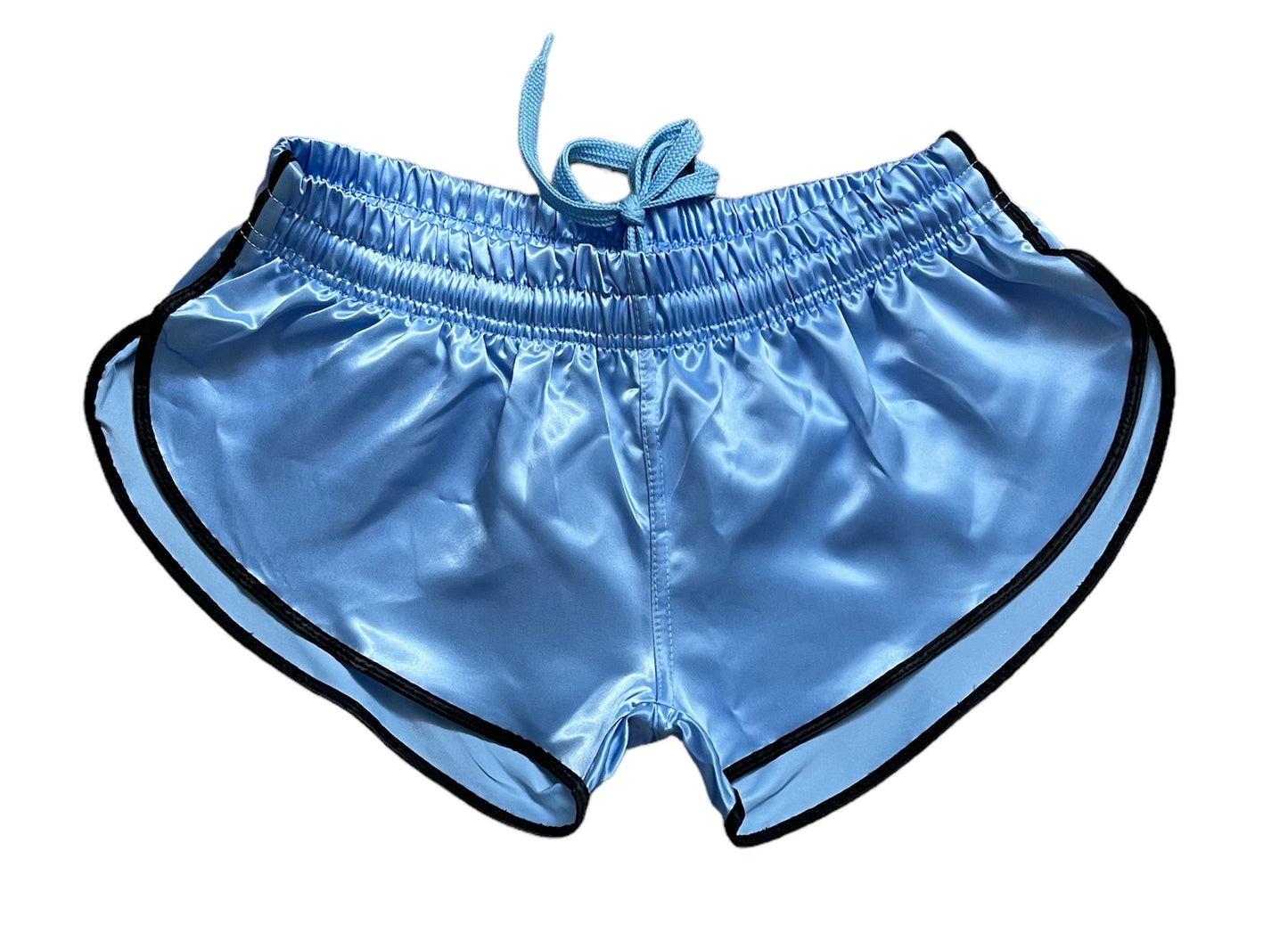Retro Sporty Nylon Satin Shorts - High Cut yellow Athleisure Wear for Men & Women