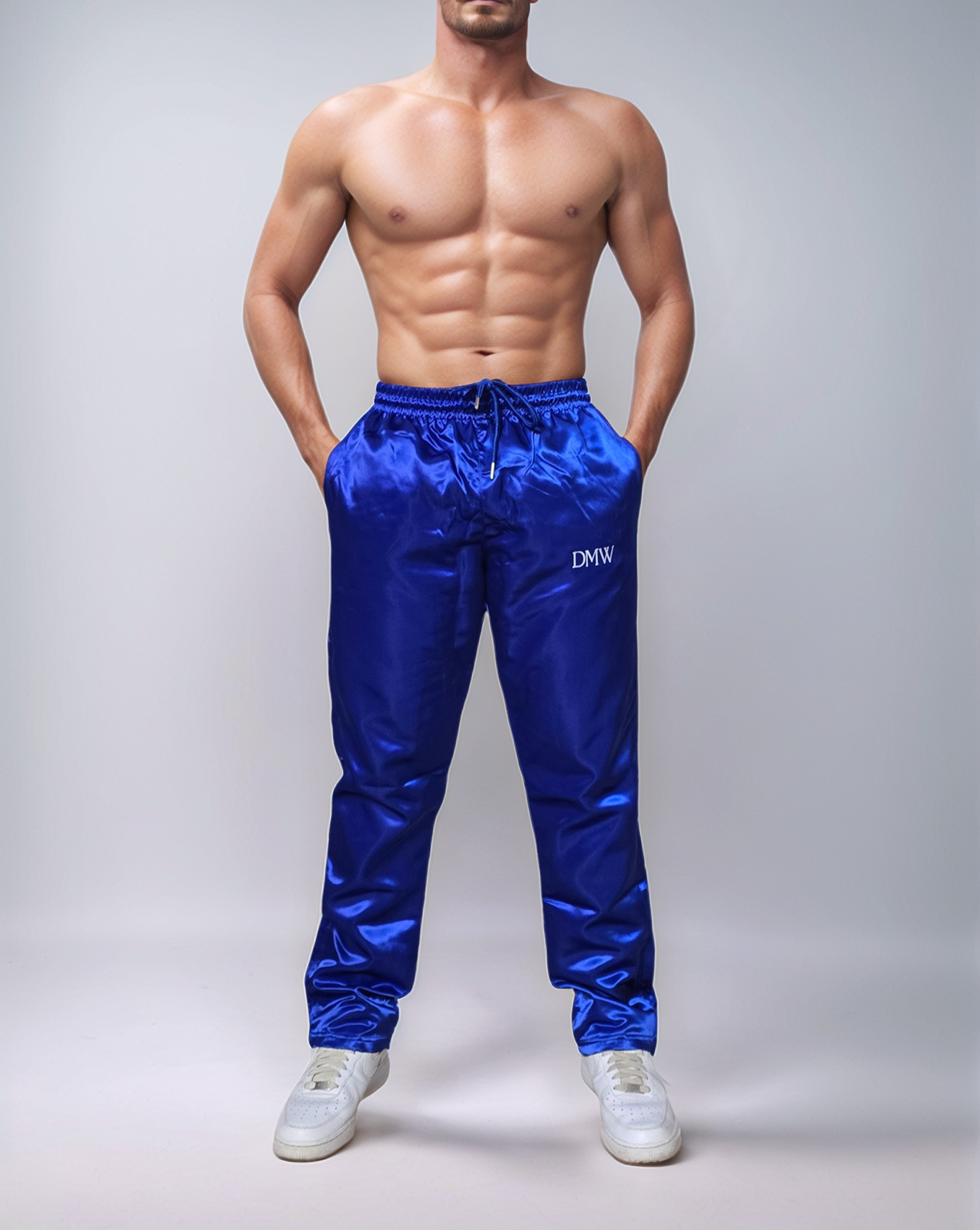 .Königsblaue Satin-Hose – Glänzender Look & Ultimativer Komfort