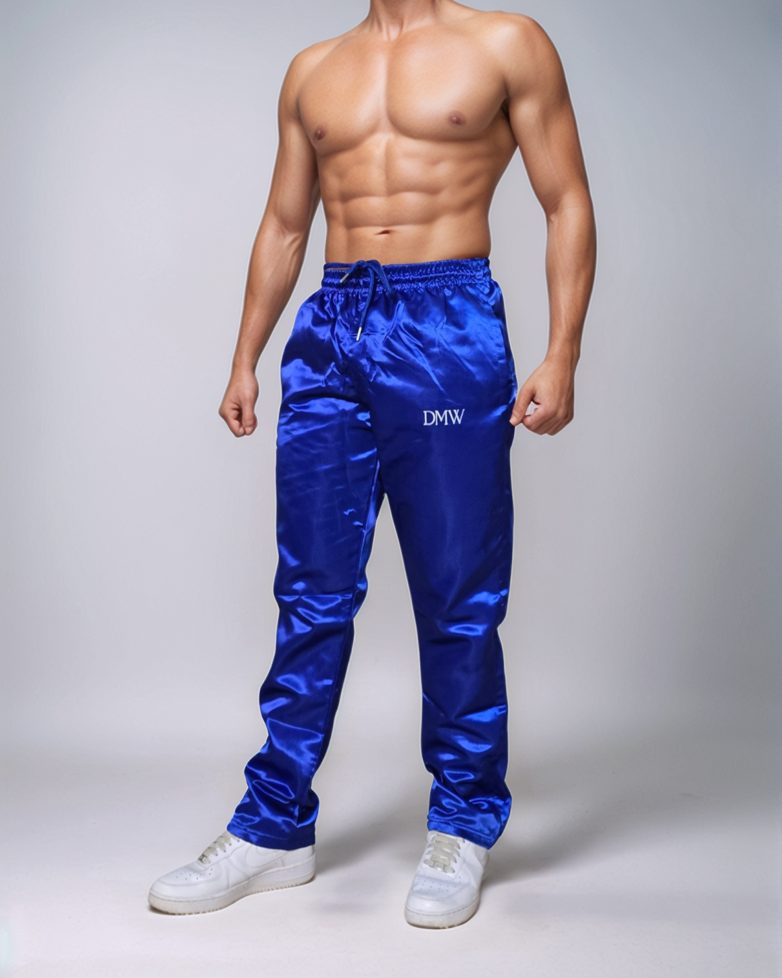 .Königsblaue Satin-Hose – Glänzender Look & Ultimativer Komfort