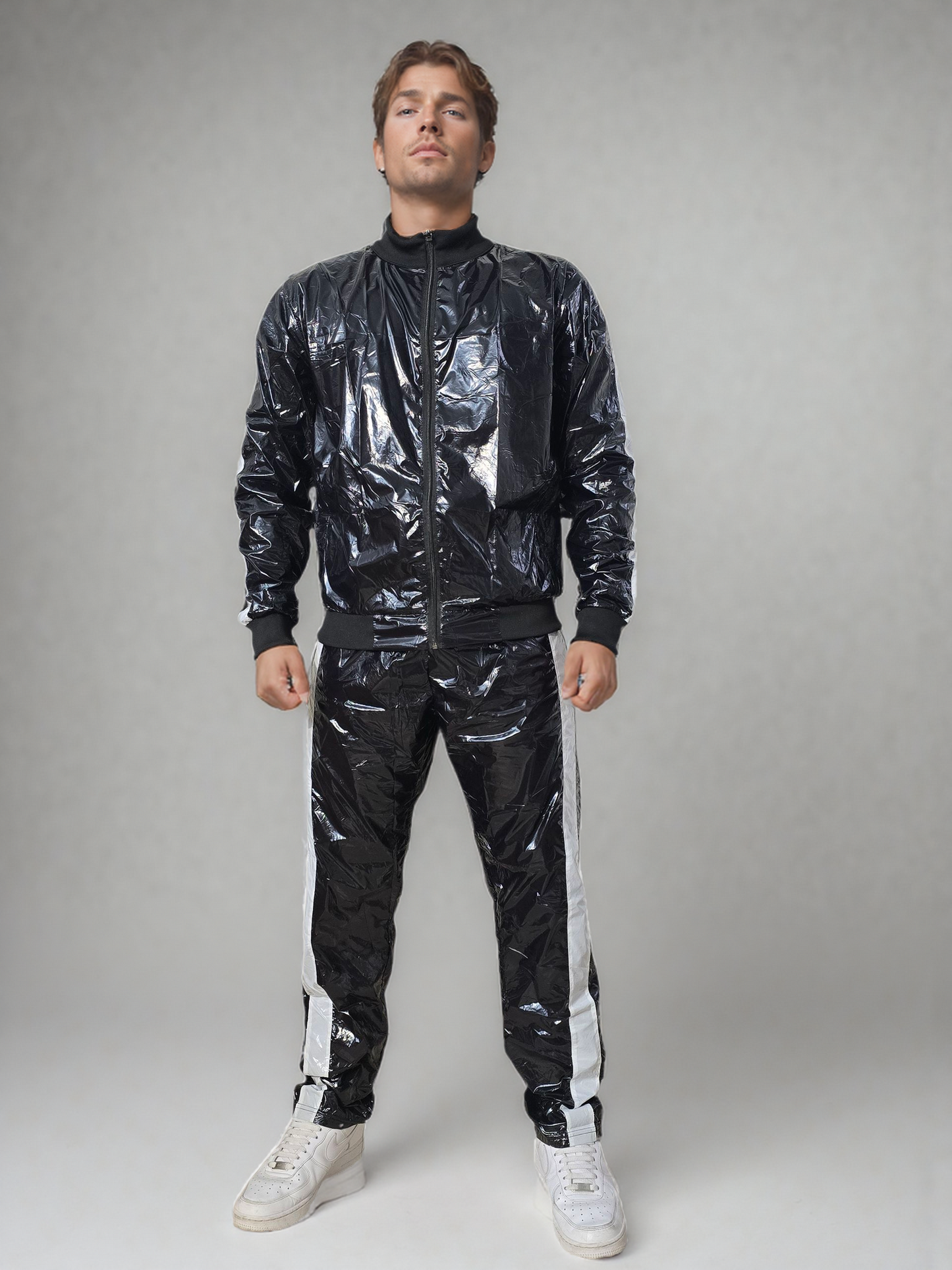 PU Nylon Tracksuit –Black,White/ N-Blau White 2pu hose 4XL.