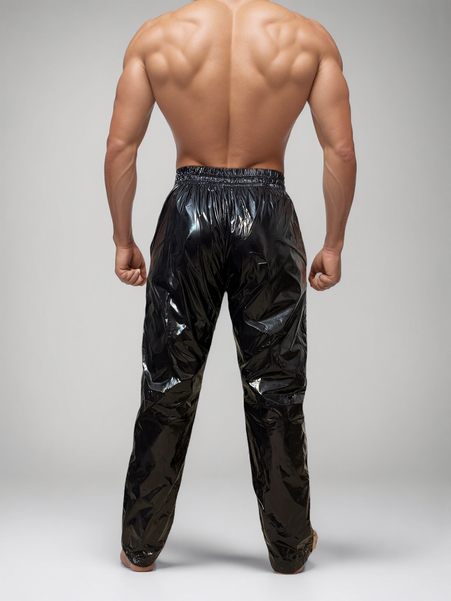 .PU-Nylon Sporthose im geraden Schnitt – Side-Zip Trackpants