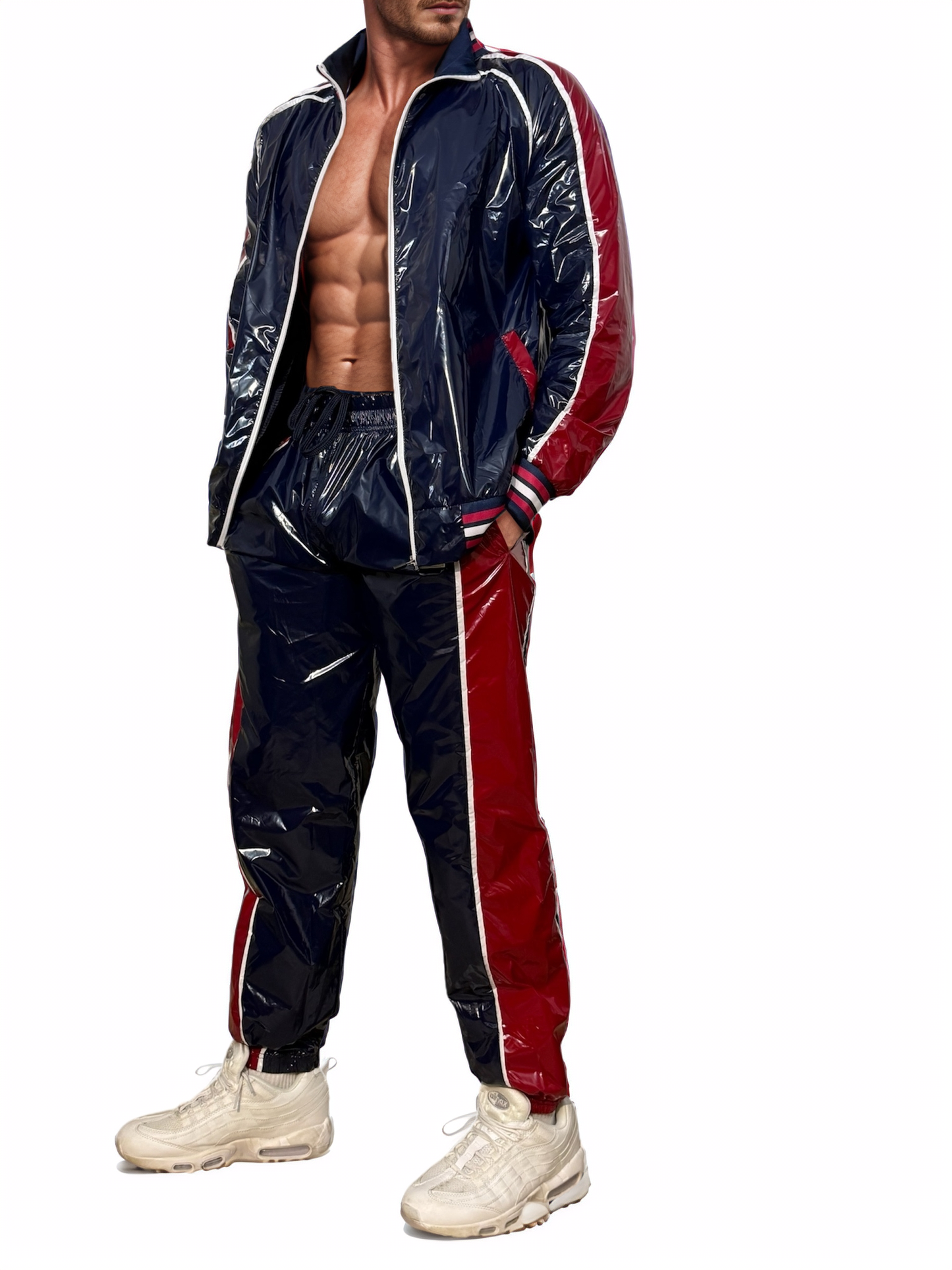 .PU-Nylon Performance Track Suit – Glossy Sport Look