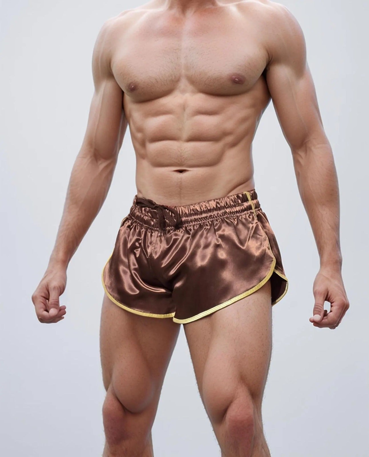 Retro Sporty Nylon Satin Shorts - High Cut