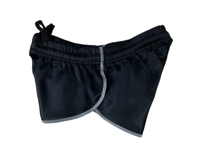 Retro Sporty Nylon Satin Shorts - High Cut Red Athleisure Wear for Men & Women