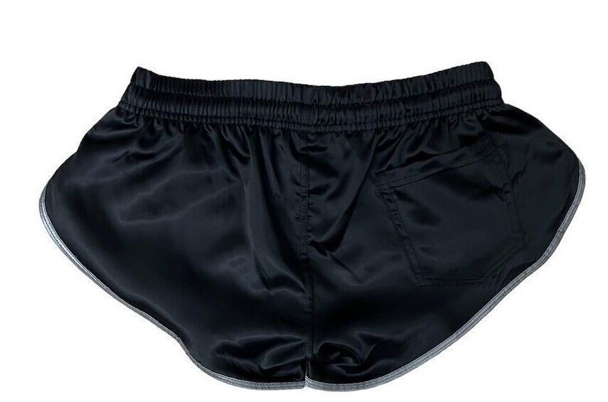 Retro Sporty Nylon Satin Shorts - High Cut Red Athleisure Wear for Men & Women