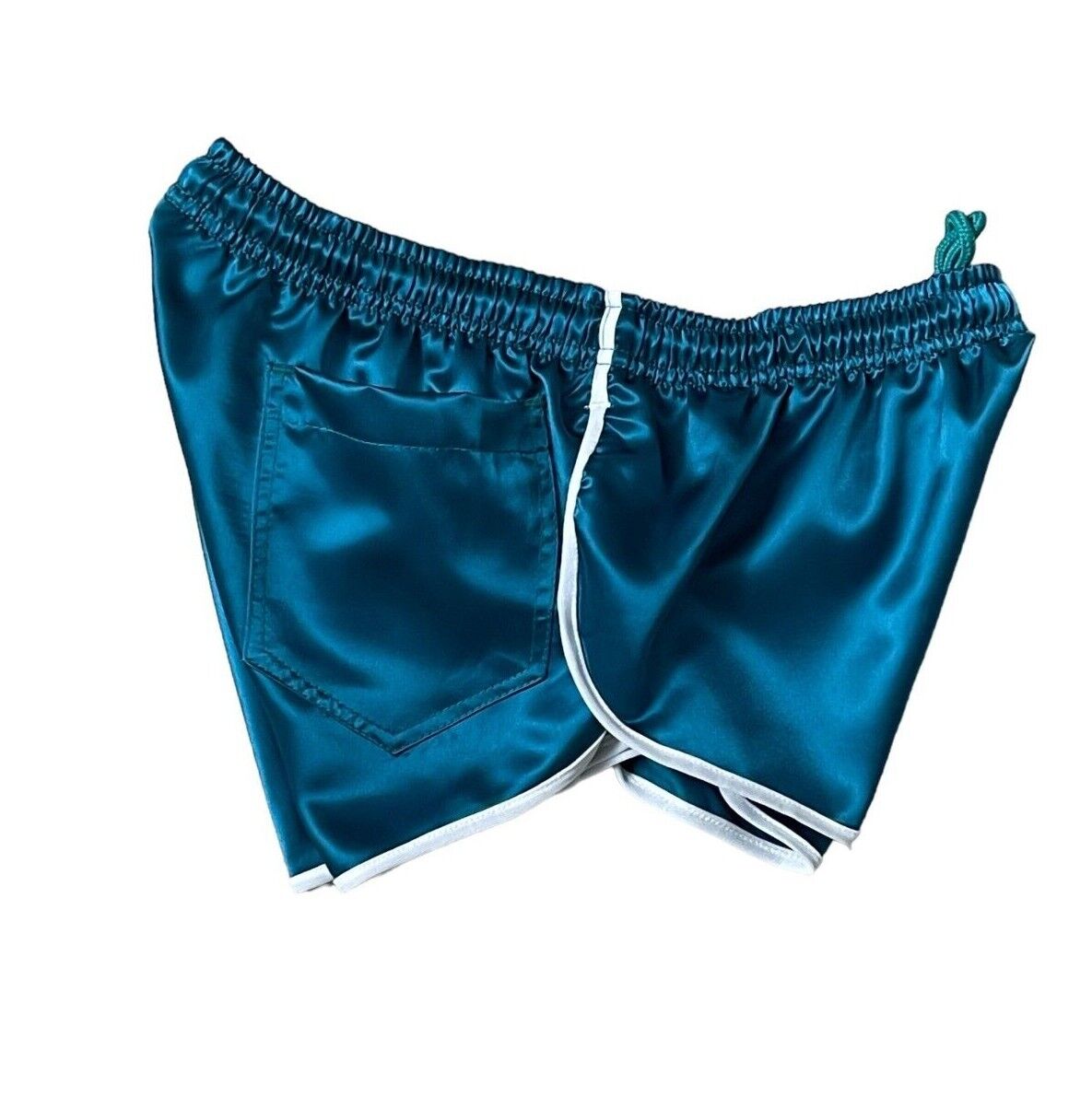 Retro Sporty Nylon Satin Shorts - High Cut Vibrant Blue Athleisure Wear for Men & Women
